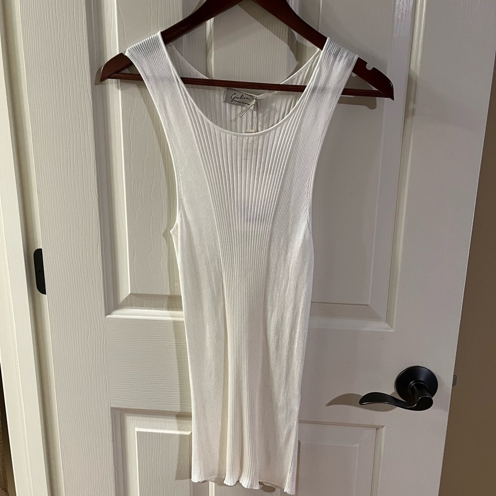 NWT Giuliva Scoop Neck Jersey Ribbed Tank XL $495